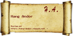 Hang Andor névjegykártya